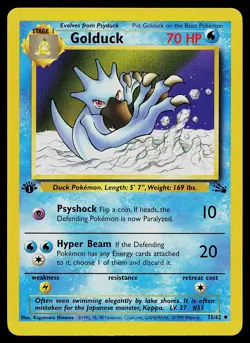 Pokemon Card - Golduck Fossil 35/62 Uncommon 1st Edition - Image 1