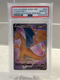 2020 Pokemon Sword & Shield Charizard V Black Star Promo #050 PSA 10 GEM MINT - Image 1