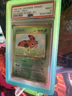 Ledyba Reverse Holo Promo Japanese Pokemon Southern Island PSA 9 MINT w/ GUARD - Image 2