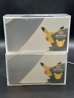 Lot (2) Pokemon TCG Celebrations Ultra Premium Collection Sealed w/ Acrylic Case - Image 1