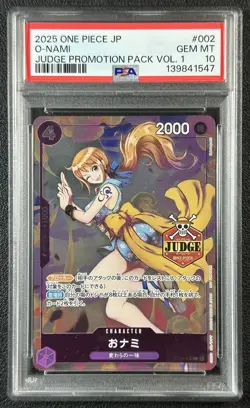 O-NAMI PSA 10 2025 ONE PIECE JAPANESE JP #ST18-002 JUDGE PROMOTION VOL. 1 GEM 47 - Image 1