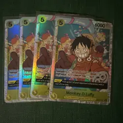 One piece Tcg Monkey.D.Luffy OP07-109 Super Rare X4 Full play Set Prb2 - Image 1