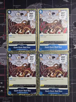 Gum-Gum Red Roc OP04-056 Kingdoms of Intrigue x4 Playset English - Image 1