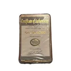 1999 Burger King Pokemon Pikachu Trading Card Gold Plated 23K Nintendo Rare - Image 2