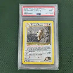 PSA 9 MINT Giovanni's Persian 8/132 Holo Unlimited Gym Challenge Pokemon Card - Image 1