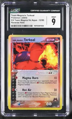 CGC 9 Torkoal EX Team Magma Vs Team Aqua 12/95 Reverse Holo Pokemon Card - Image 1