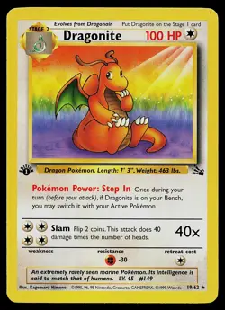 Pokemon Card - Dragonite Fossil 19/62 1st Edition - Image 1