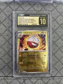 ⚡⚡ CGC 10 PRISTINE Electrode 101/165 Master Ball Reverse Holo 151 Pokemon Card - Image 1