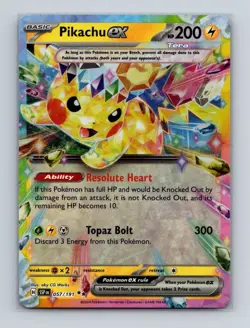 Pikachu ex 057 2024 Pokemon Surging Sparks Double Rare Card NM+ - Image 1