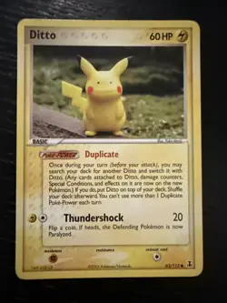 Ditto EX Delta Species Card 63/113 Pikachu Regular MP Condition 2005 - Image 1