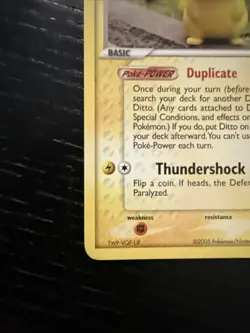 Ditto EX Delta Species Card 63/113 Pikachu Regular MP Condition 2005 - Image 3