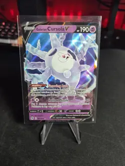 Champions Path Pokemon Card, Galarian Cursola V 021/073 Ultra Rare NM - Image 1
