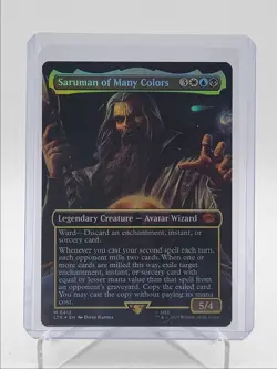 SARUMAN OF MANY COLORS 2023 MTG LORD OF THE RINGS: BORDERLESS FOIL /4 Q5966 - Image 1
