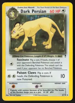 Pokemon TCG | Dark Persian 6/110 | Legendary Collection | Medium Played - Image 1