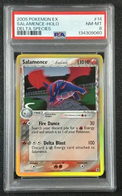 SALAMENCE HOLO PSA 8 2005 POKEMON EX DELTA SPECIES #14/113 HOLO 9060 - Image 1