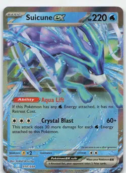 Suicune ex 010/034 Classic Collection Holo Trading Card Game Classic NM Pokemon - Image 1