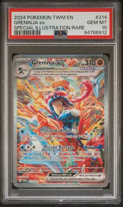 2024 POKEMON TWM EN-TWILIGHT MASQUERADE #214 GRENINJA EX PSA 10 - Image 1