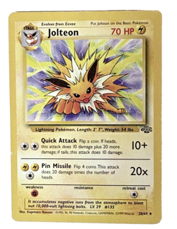 1999 Pokemon Jolteon 20/64 Jungle Set Rare WOTC – Vintage Original Card NM/LP - Image 1
