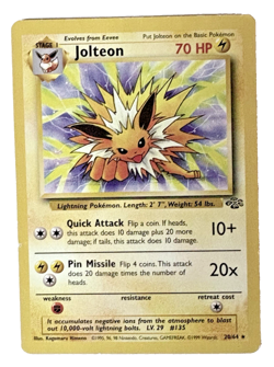 1999 Pokemon Jolteon 20/64 Jungle Set Rare WOTC – Vintage Original Card NM/LP - Image 2