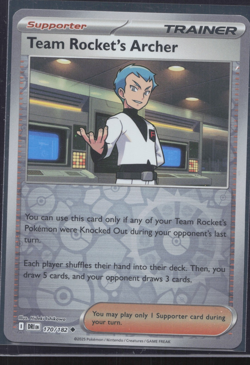 Pokemon TCG | Destined Rivals | Team Rocket’s Archer | 170/182 | NM - Image 1