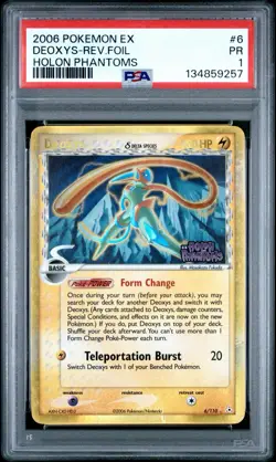 PSA 1 Deoxys EX Holon Phantoms Reverse Holo Foil #6 Stamped 2006 Pokemon PR - Image 1
