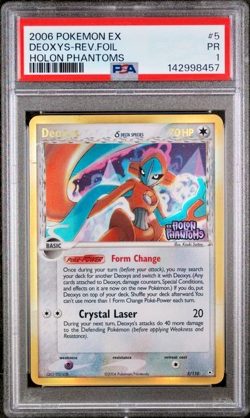 PSA 1 2006 Pokemon EX Holon Phantoms Deoxys Delta Species REVERSE Holo 5/110 - Image 1