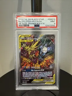 2019 Pokemon Sun & Moon Black Star Moltres & Zapdos & Articuno GX Promo PSA 9 - Image 1