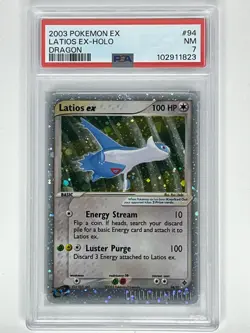 2003 Pokemon EX Ruby & Sapphire EX Dragon Latios EX Holo 94/97 PSA 7 - Image 1