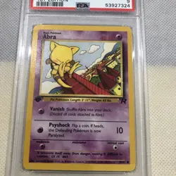 2000 Pokemon Team Rocket 1st Edition Abra 49/82 PSA 9 Mint - Image 2