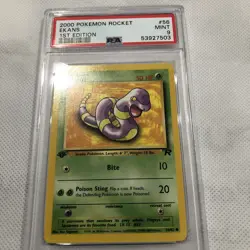 2000 Pokemon Team Rocket 1st Edition Ekans 56/82 PSA 9 Mint - Image 1