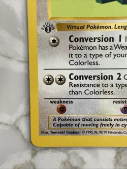 1999 Pokemon Base Set 1st Edition Shadowless Porygon 39/102 NM/MINT - Image 5