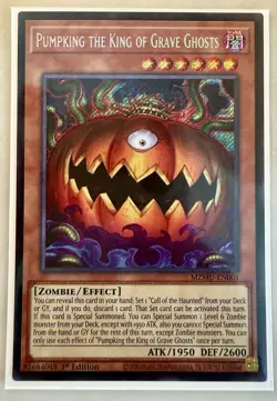 Yugioh! 1x Pumpking the King of Grave Ghosts MZMU-EN001 Secret Rare 1st Ed NM - Image 1