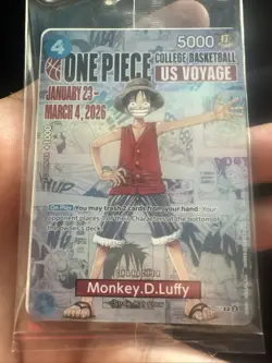 Bandai One Piece CCG Monkey D. Luffy P-055 College Basketball US Voyage Promo - Image 1