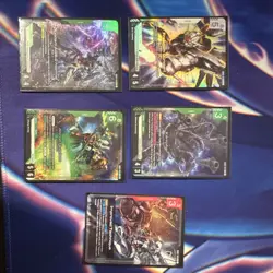 Bandai Gundam Card Game Lot 5 Cards Unit Command Foil Regular AGE-2 Freedom - Image 1