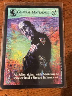 1997 Clive Barker Imajica CCG Rare Card:General Mattalaus Pre Owned Free Ship - Image 1