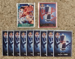 ONE PIECE TCG Red Bull Double Don!! Entry Promos Card Monkey D.Luffy w/sticker - Image 1
