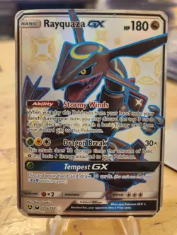 Rayquaza GX 177A/168 Hidden Fates Shiny Full Art Promo Pokemon Card MP - Image 1