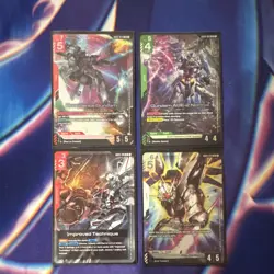 Gundam Card Game Lot 4 Cards Providence AGE-2 Normal Freedom Improved Technique - Image 1