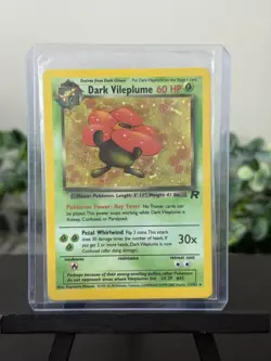 Pokemon Dark Vileplume TCG Holo Card Unlimited Rare, Vintage 13/82 - Image 1