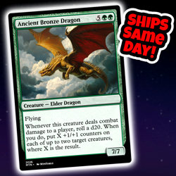 Ancient Bronze Dragon - Custom Art Magic: The Gathering Playtest Card - Image 1