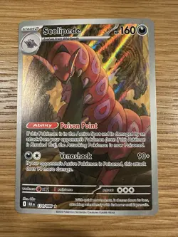 Pokemon Black Bolt Scolipede TCG Illustration Card 134/086 Rare Near Mint - Image 1