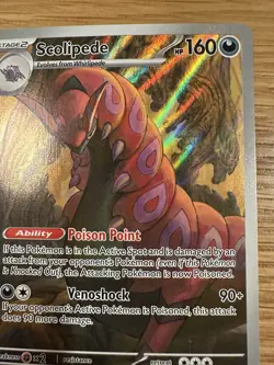 Pokemon Black Bolt Scolipede TCG Illustration Card 134/086 Rare Near Mint - Image 3