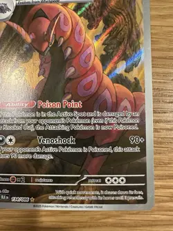 Pokemon Black Bolt Scolipede TCG Illustration Card 134/086 Rare Near Mint - Image 4