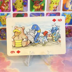 Pikachu Pokemon Vintage Playing Poker Card Charizard Nintendo - Prism Holo Back - Image 3