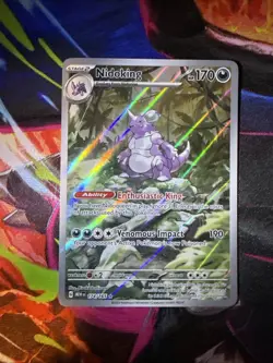 Pokemon TCG Nidoking Scarlet & Violet 151 Illustration Rare Card 174/165 - Image 1