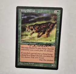 UNPLAYED SIGNED MTG King Cheetah Visions TERESE NIELSEN EDH CUBE MAGIC VINTAGE - Image 1
