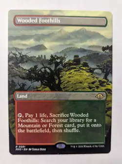 1x Wooded Foothills BORDERLESS NM MH3 - Magic MTG EDH Modern x1 - Image 1