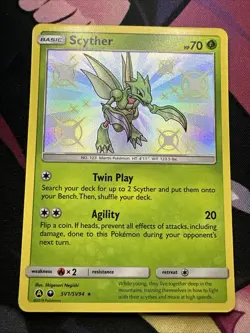 💥Scyther SV1 Shiny Holo Rare Clean Pokemon Hidden Fates NM💥 - Image 1