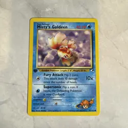 Misty's Goldeen 85/132 1st Edition Gym Heroes Pokemon Card - Image 1