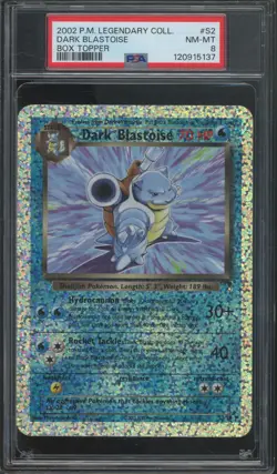 2002 Pokemon Legendary Collection Box Topper #S2 Dark Blastoise PSA 8 - Image 1